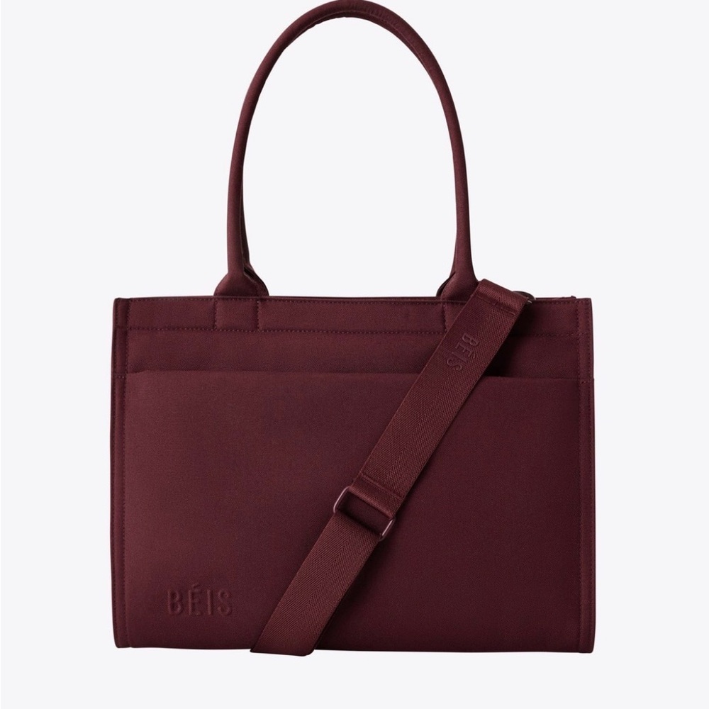 NWOT BEIS Book Tote in Burgundy